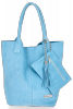 Bőr táska shopper bag Vittoria Gotti égszínkék V5190